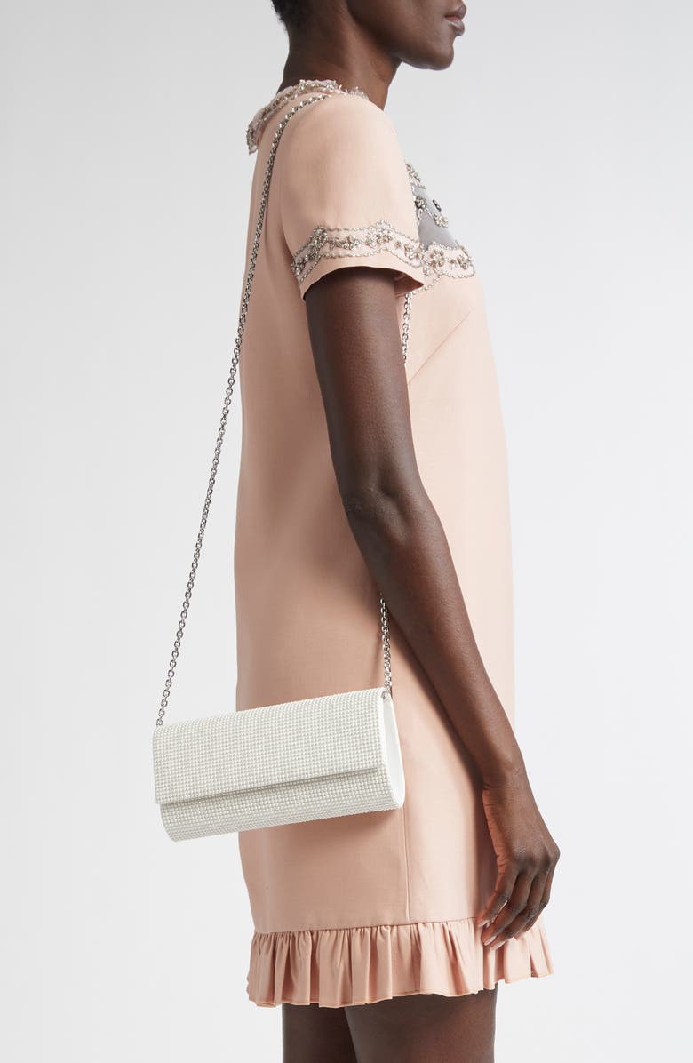 JUDITH LEIBER COUTURE Perry Faux Pearl Embellished Clutch, Alternate, color, Silver Pearls