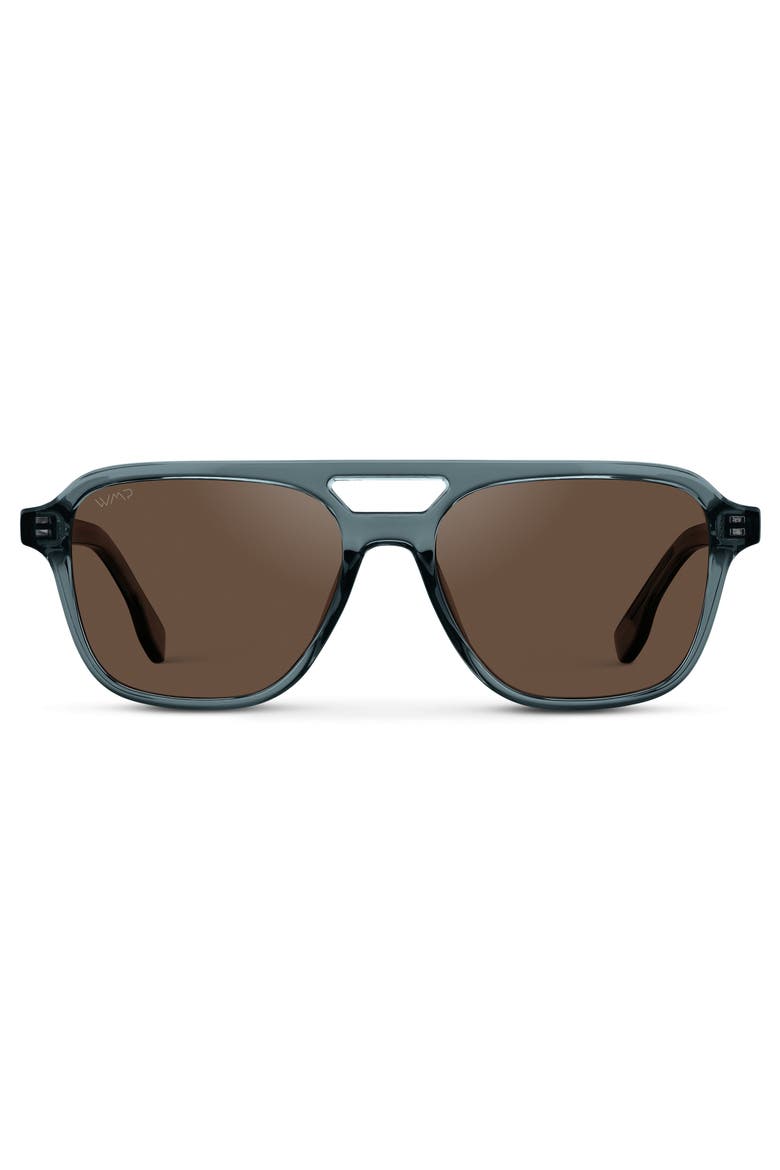 Dean - 54mm Double Bridge Aviator Polarized Sunglasses, Main, color, Crystal Stone Blue