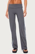 EDIKTED Anica Striped Mid Rise Foldover Pants