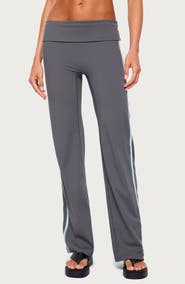 EDIKTED Anica Striped Mid Rise Foldover Pants