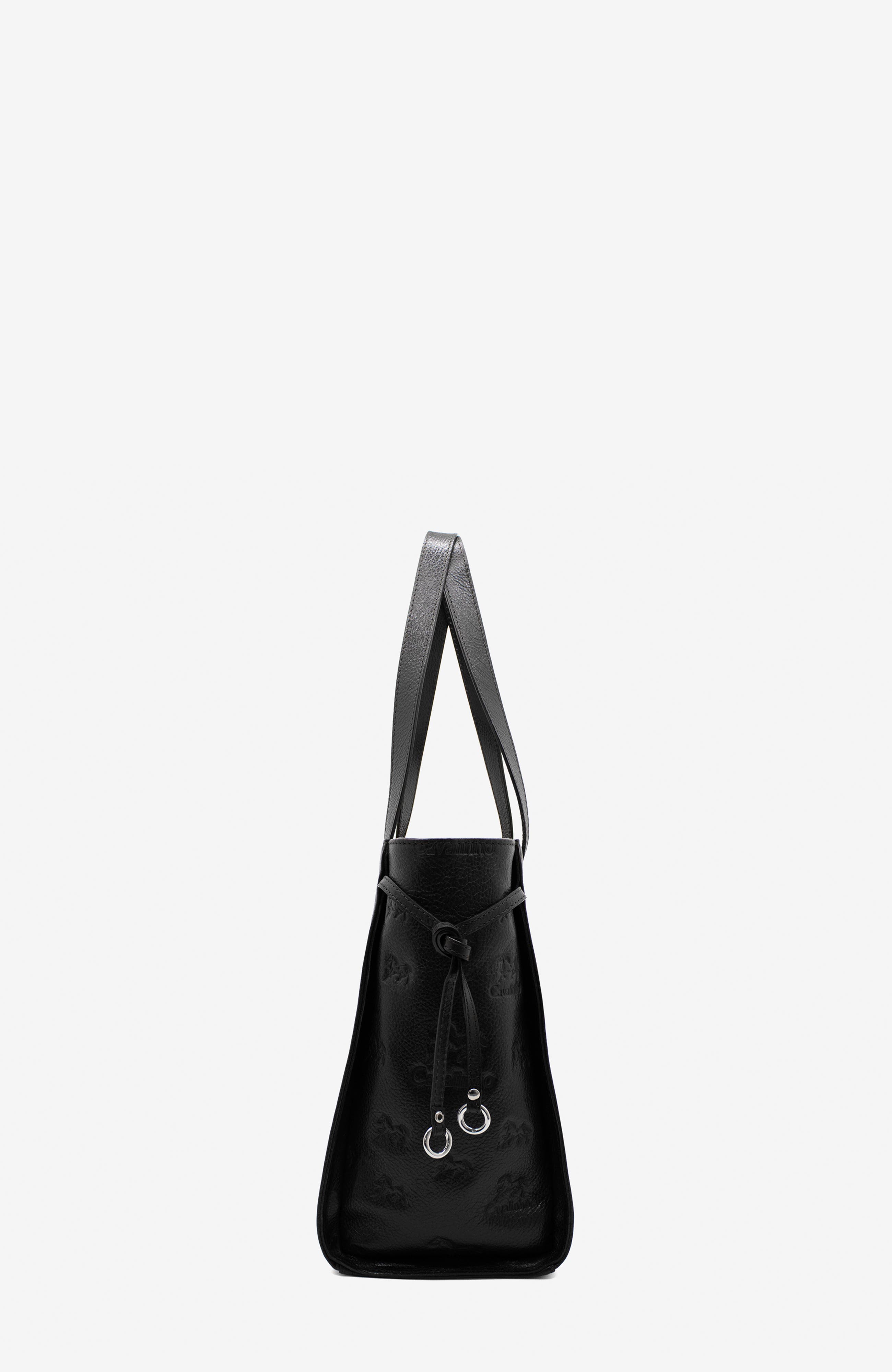 Cavalo Lusitano 410 Embossed Leather Tote Bag, Alternate, color, Black