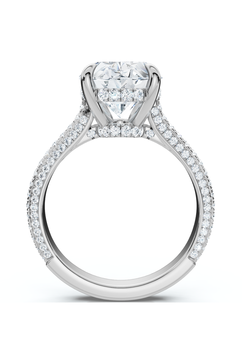 Certified 4.30Ct Oval Diamond Side Halo Engagement Ring 14k Gold Lab Grown, Alternate, color, 14k White Gold