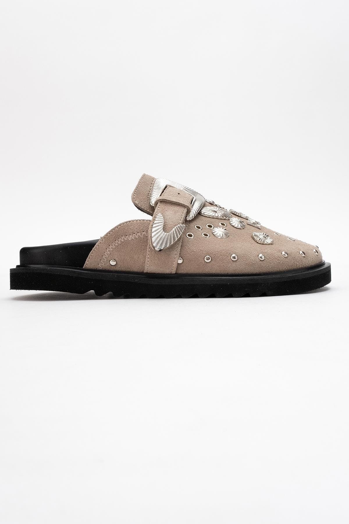 Maril Leather Buckle Sandal, Alternate, color, Beige Leather