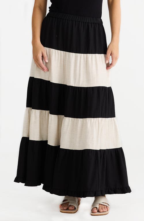 BRAVE + TRUE BRAVE+TRUE WONDERLAND STRIPE TIERED SKIRT