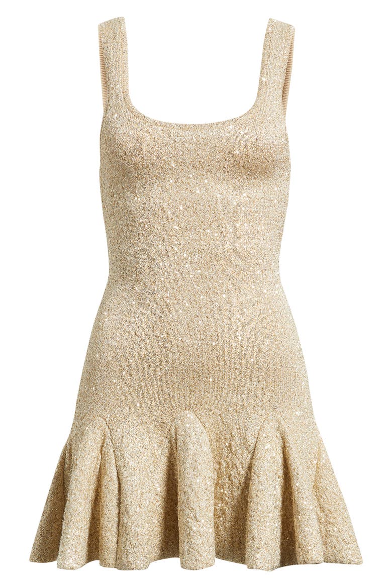 Sarajane Metallic Flounce Hem Minidress, Alternate, color, HONEY GOLD