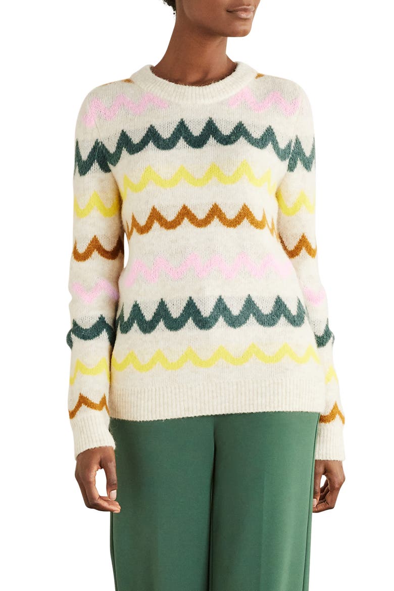 Effingham Wavy Stripe Sweater, Main, color, FRANKINCENSE CHEVRON STRIPE
