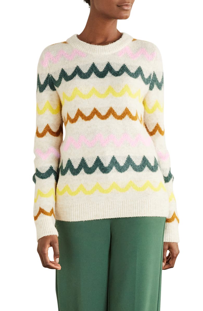 Boden Effingham Wavy Stripe Sweater, Main, color, 