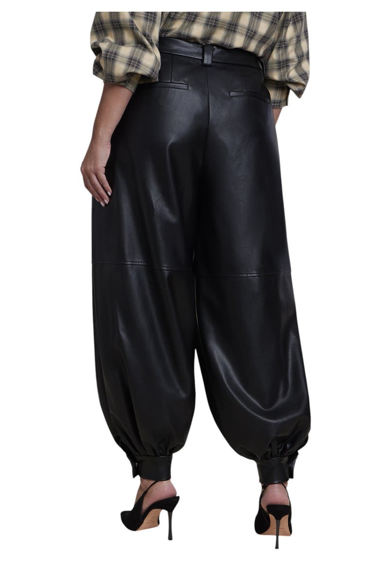 Faux Leather Balloon Pant (plus), Alternate, color, BLACK ONYX