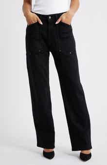 WARP+WEFT SAT '90s High Waist Relaxed Straight Leg Utility Jeans