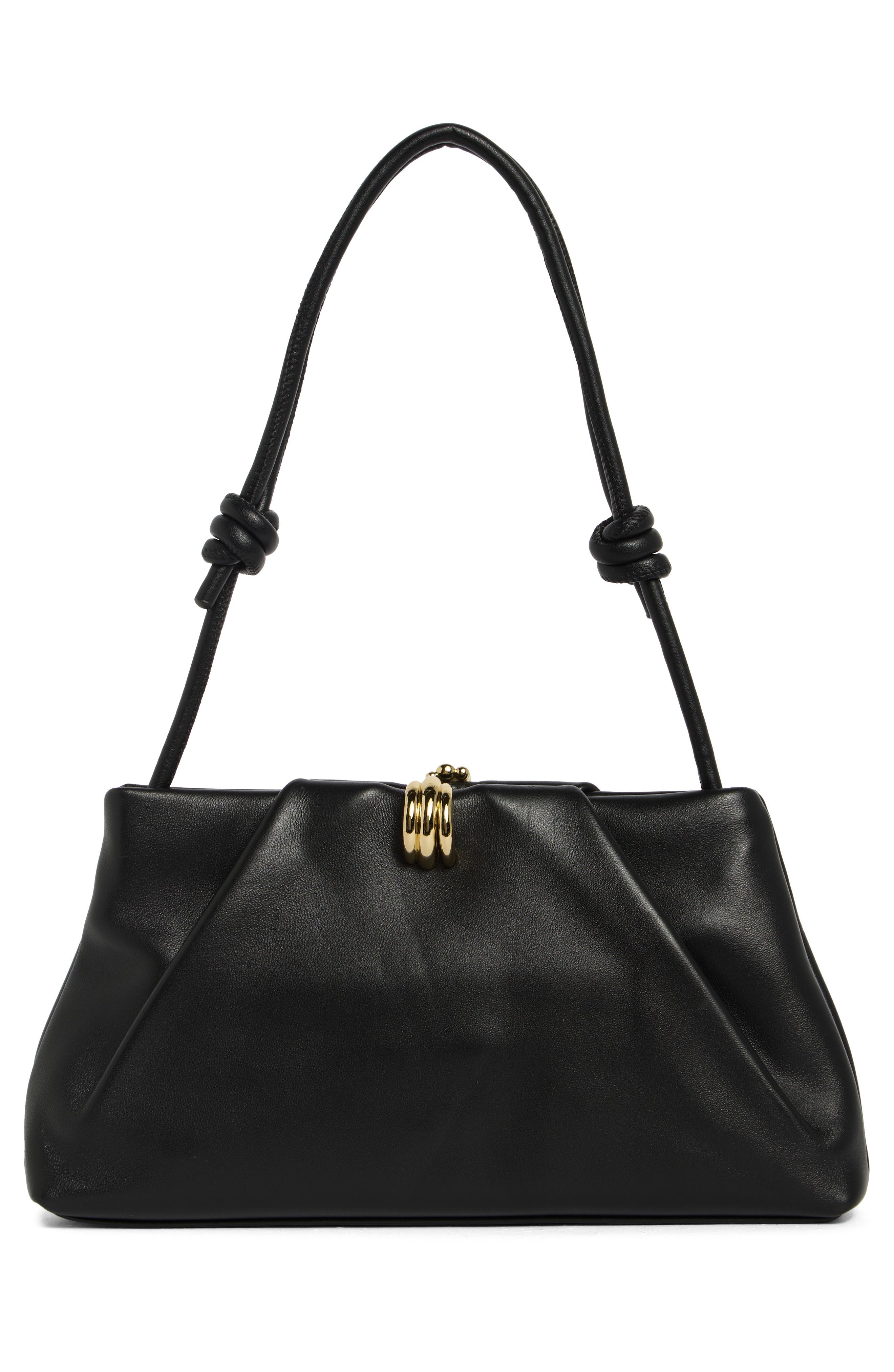 Ravel Leather Shoulder Bag, Alternate, color, BLACK