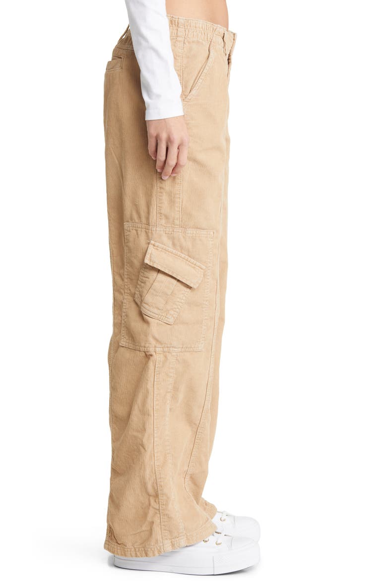Y2K Corduroy Cargo Pants, Alternate, color, BEIGE