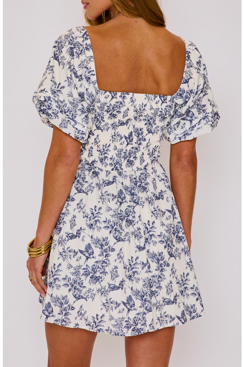 Erica Floral Puff Sleeve Minidress, Alternate, color, IVORY/ BLUE