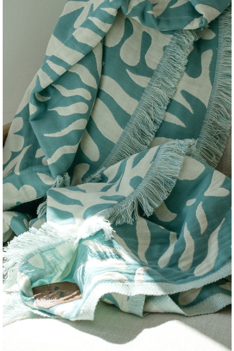 Sunny Driftweave Blanket, Alternate, color, DUSTY BLUE