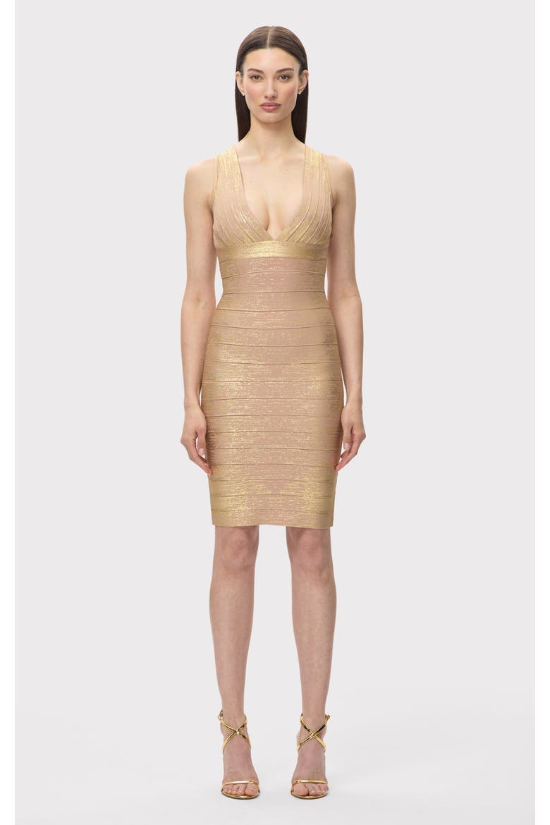 The Metallic Backstage Dress, Alternate, color, GOLD FOIL