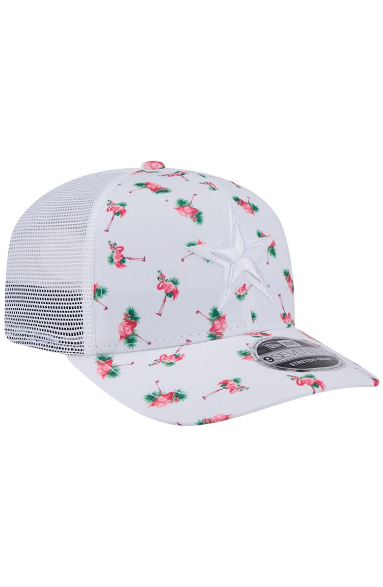 New Era Men's New Era White Dallas Cowboys Adventure Flamingo Pattern 9SEVENTY Stretch-Snap Hat, Alternate, color, White
