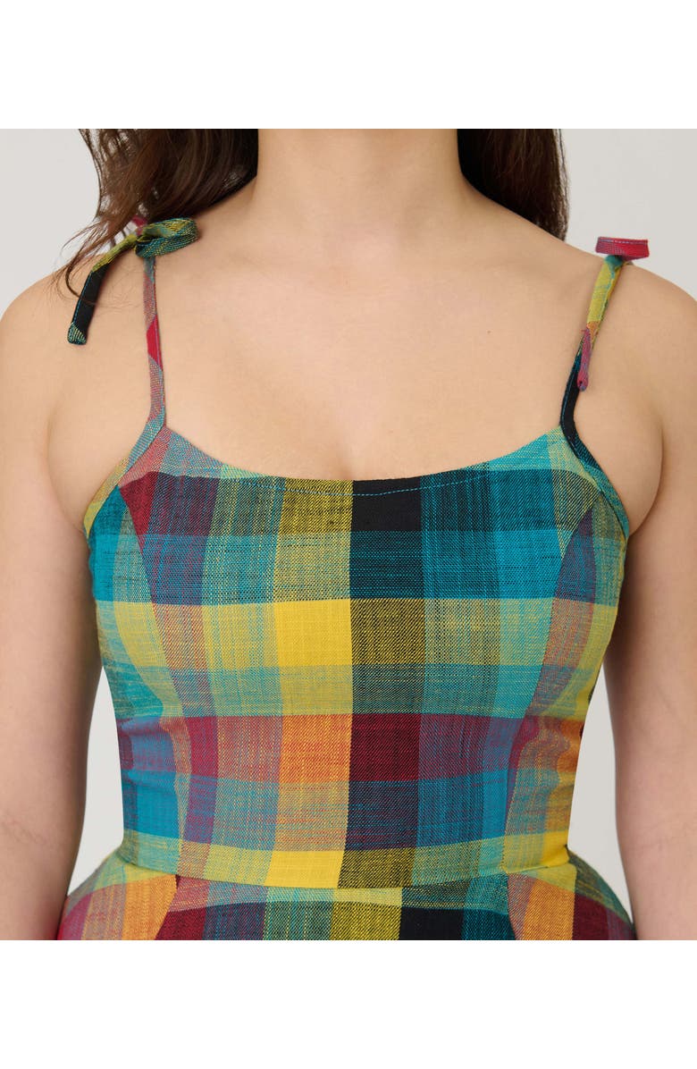 Unique Vintage 1950s Bobbie Swing Dress, Alternate, color, Green Multi Plaid