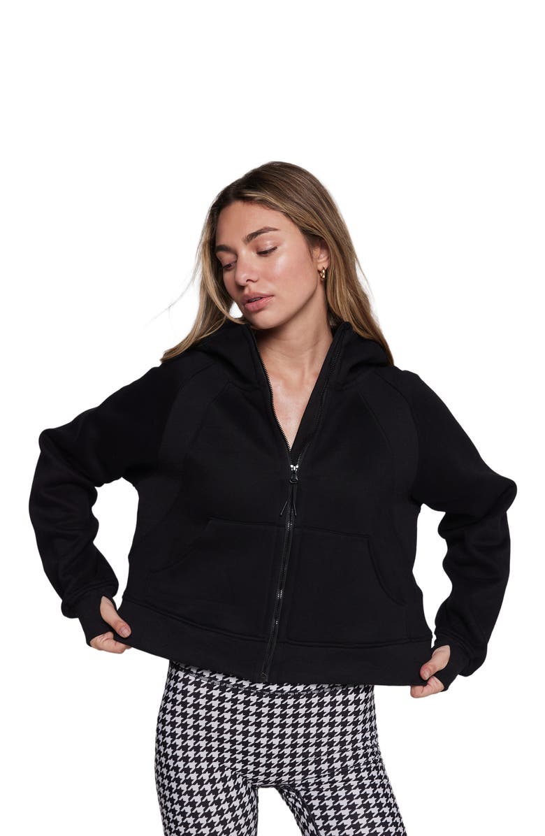 Rebody Active Effortless Fleece Full Zip Hoodie, Alternate, color, Black