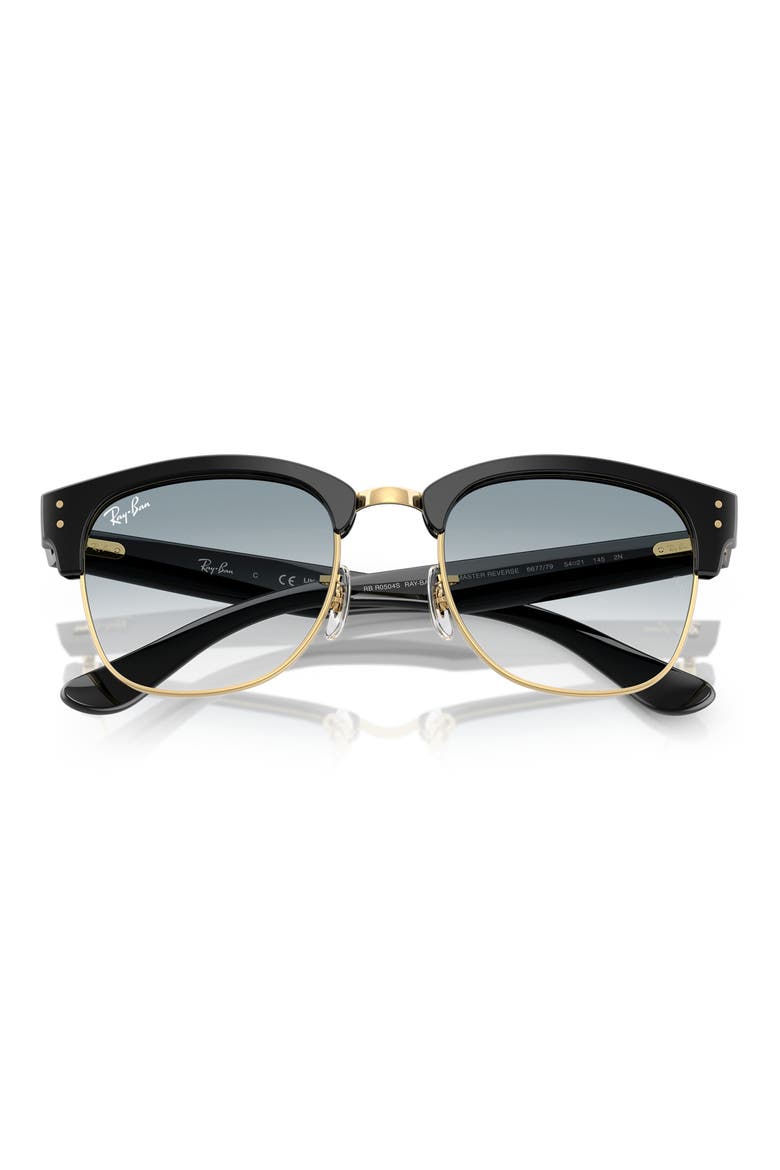 51mm Gradient Square Sunglasses, Alternate, color, BLACK ON GOLD / CLEAR BLUE