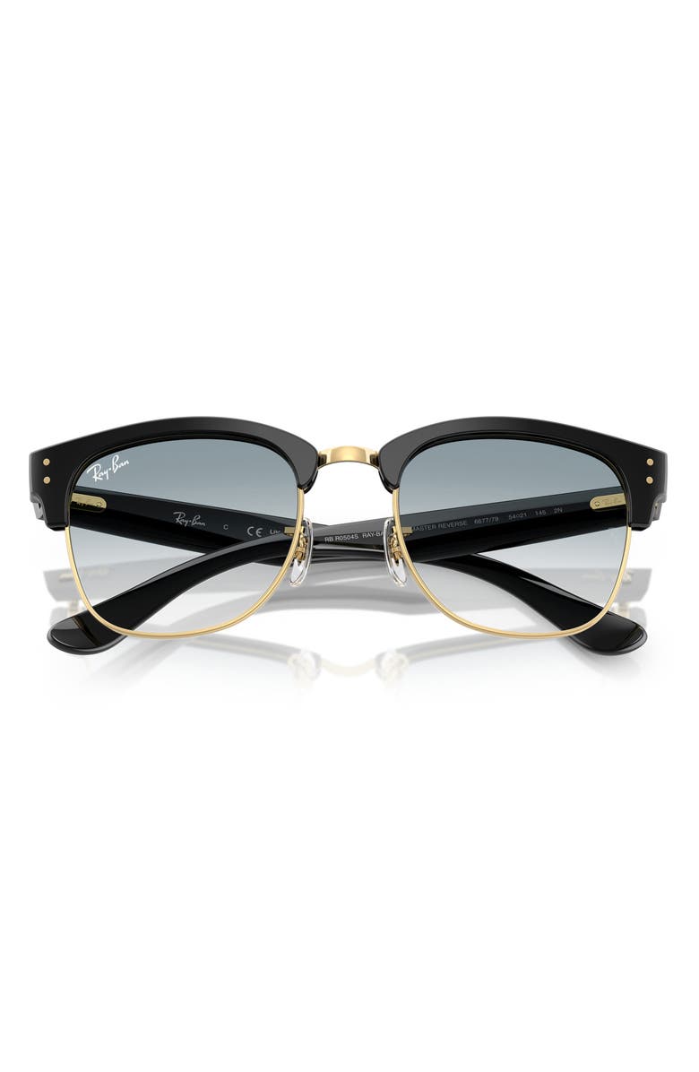 Ray-Ban 51mm Gradient Square Sunglasses, Alternate, color, Black On Gold / Clear Blue