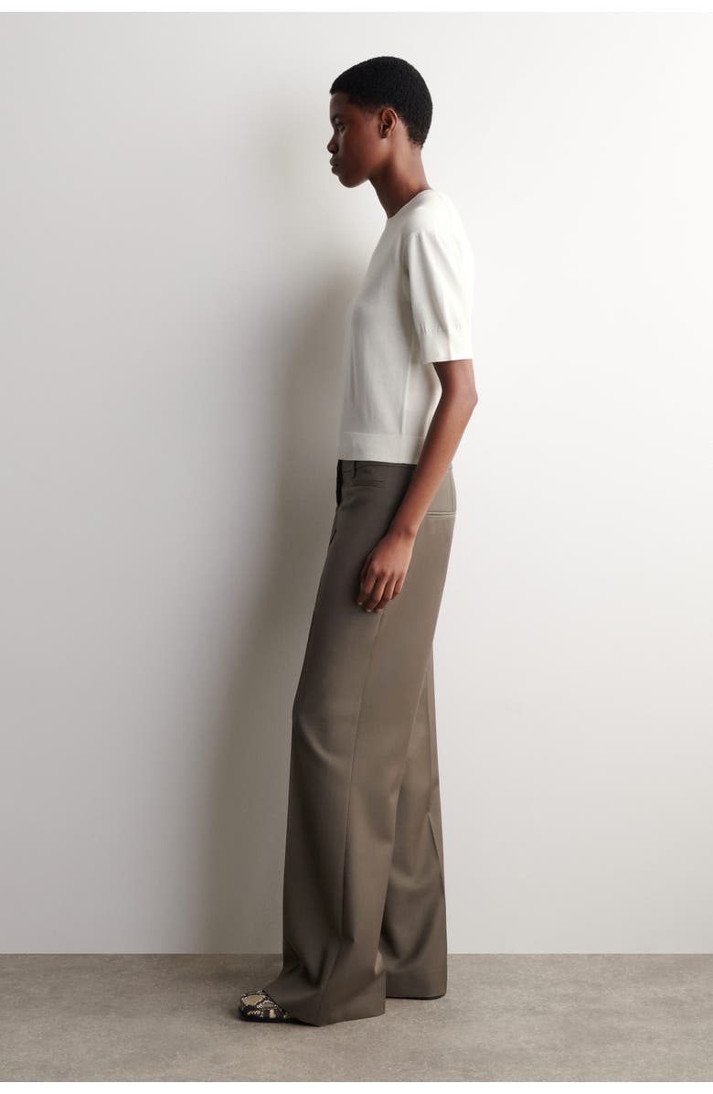 COS Knitted Cotton T-Shirt, Alternate, color, Off-White