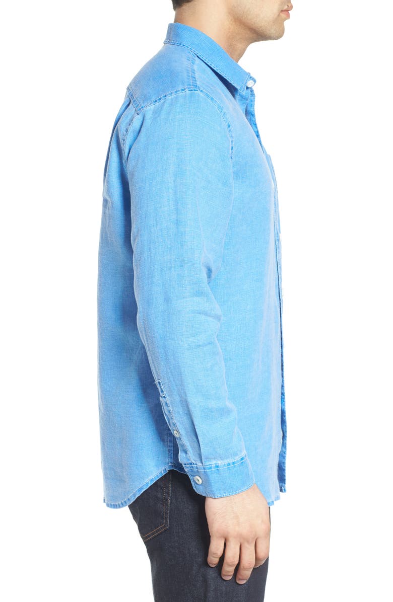 Tommy Bahama Sea Glass Breezer Classic Fit Button-Up Linen Shirt, Alternate, color, Lawn Chair