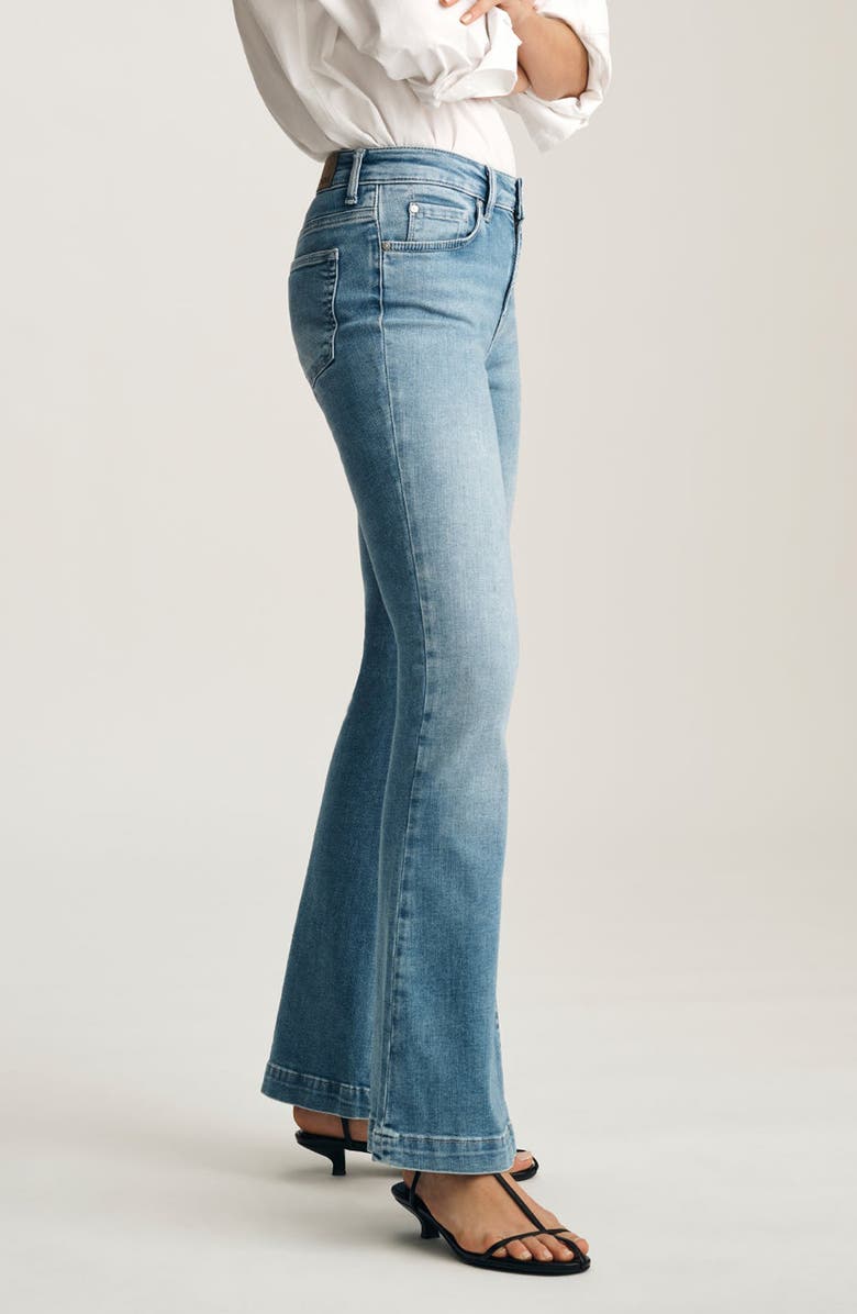 Mavi Jeans Sydney Mid Rise Flare Jeans, Alternate, color, Mid Blue Feather Blue