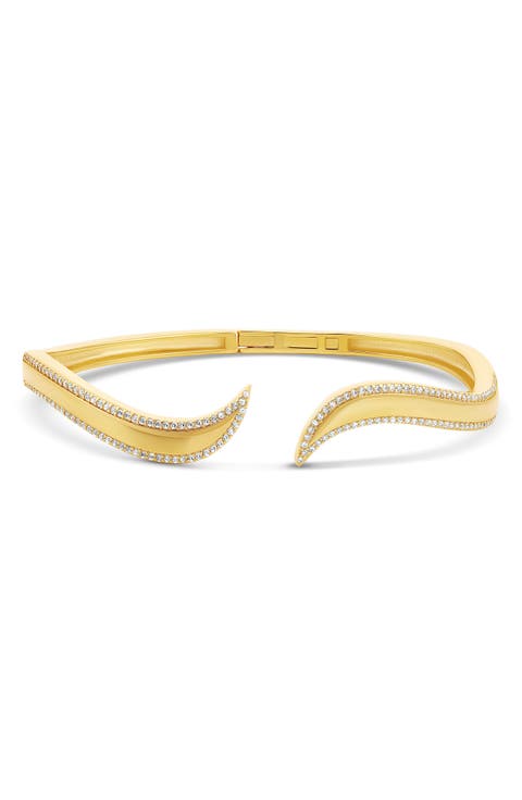 Pav Outline Curl Cuff Bangle