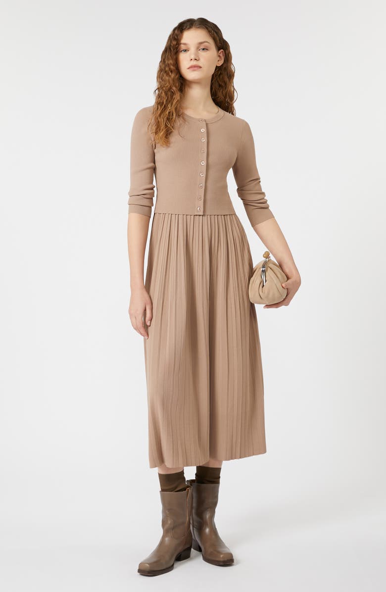 Weekend Max Mara Magiaro Rib Cardigan, Alternate, color, Marron Glace