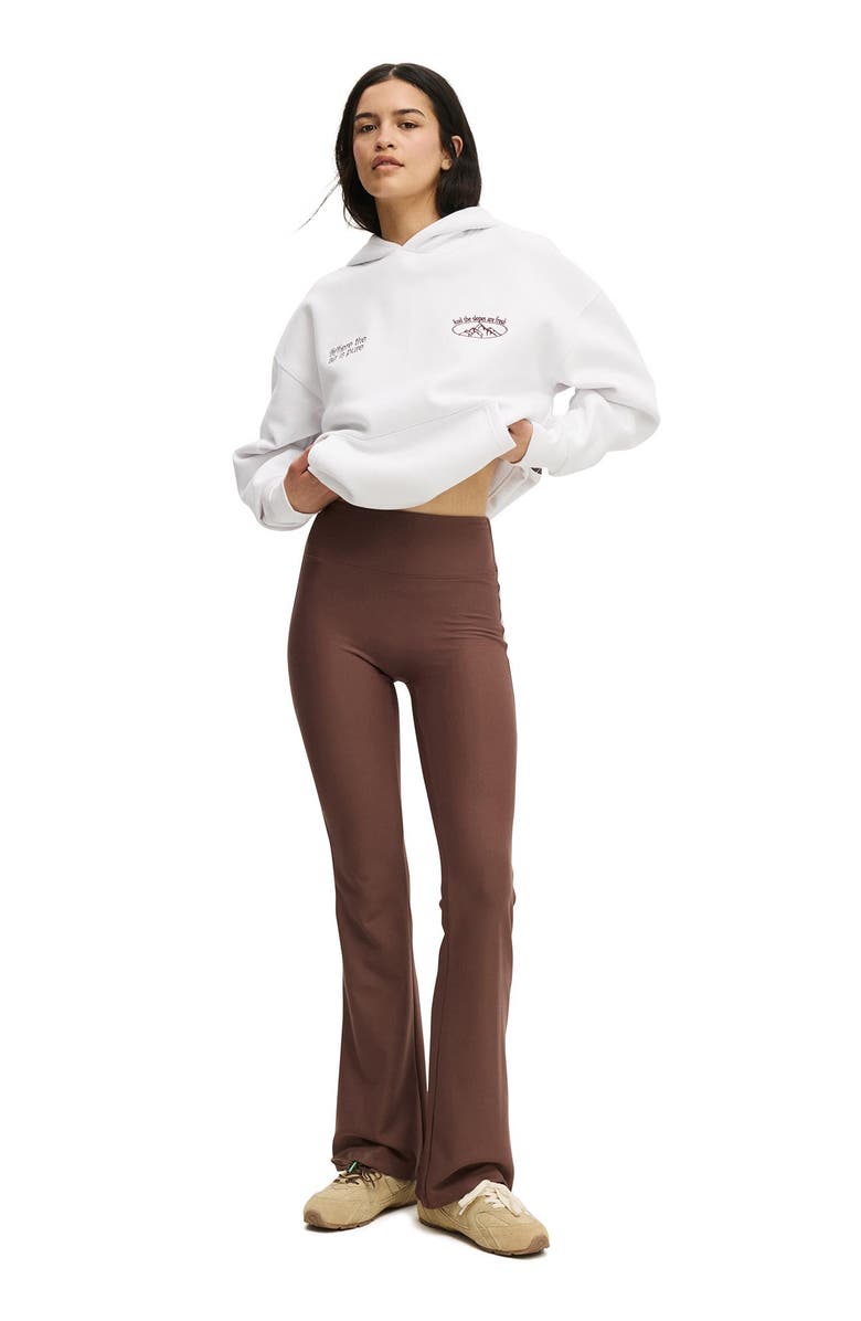 COTTON ON BODY Women's Active Fleece Lined Flare, Alternate, color, Deep Taupe All Spice Deep