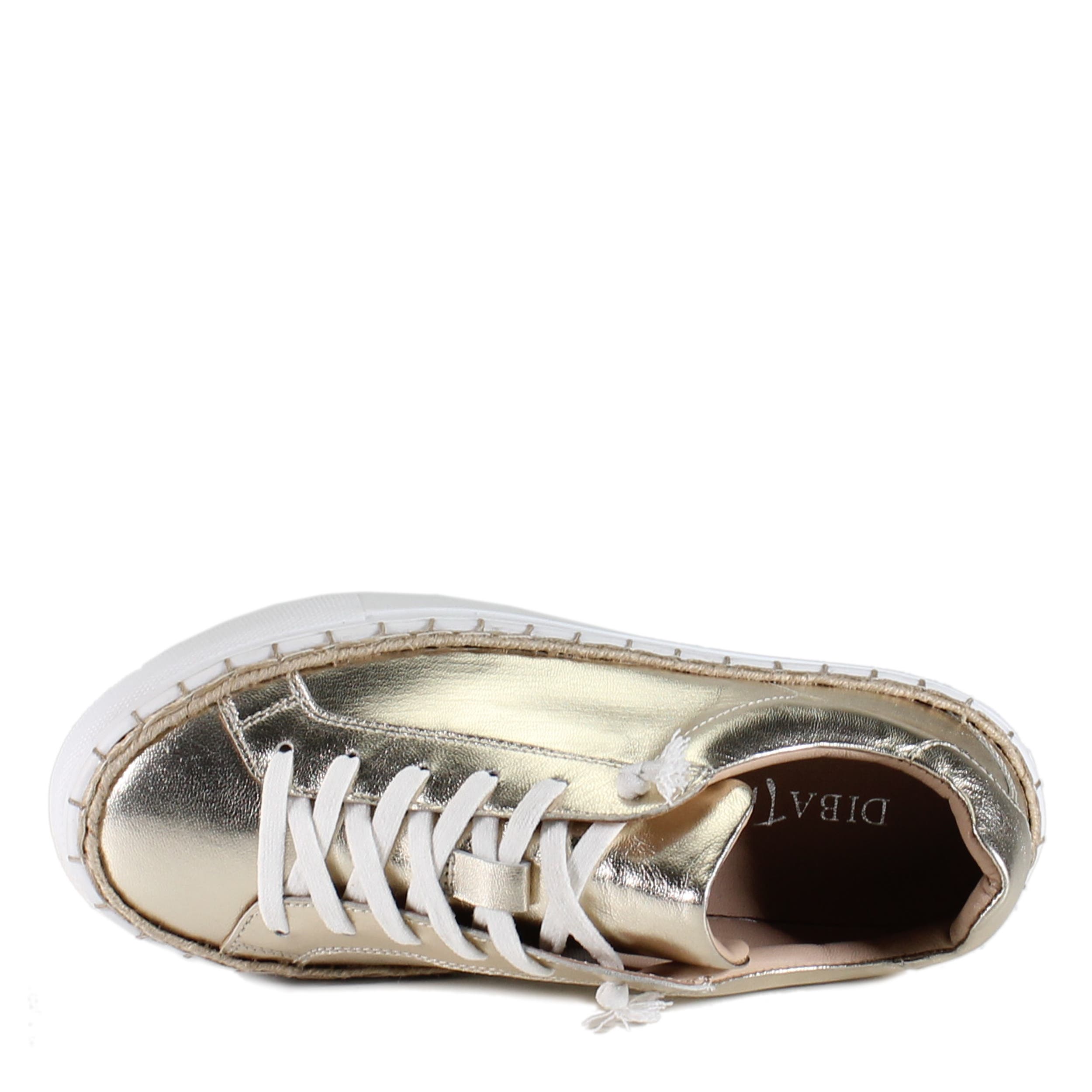 DibaTrue EM BELISH Metallic Leather Lace Up Sneaker, Alternate, color, Light Gold