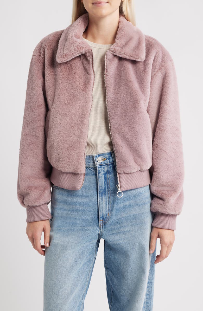 Thread & Supply Faux Fur Jacket, Main, color, Woodrose
