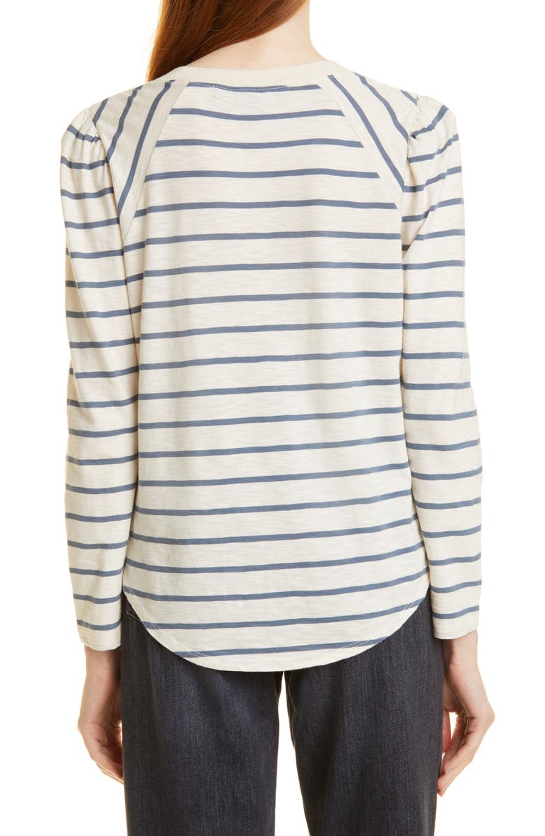 Veronica Beard Mason Stripe Long SleeveT-Shirt, Alternate, color, 
