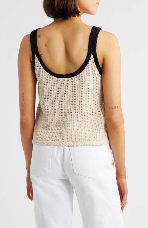Shop Madewell Open Stitch Sweater Tank In Sand And Black Combo