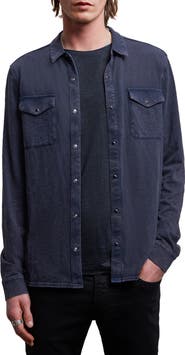 John Varvatos Arvon Cotton Snap-Up Western Shirt