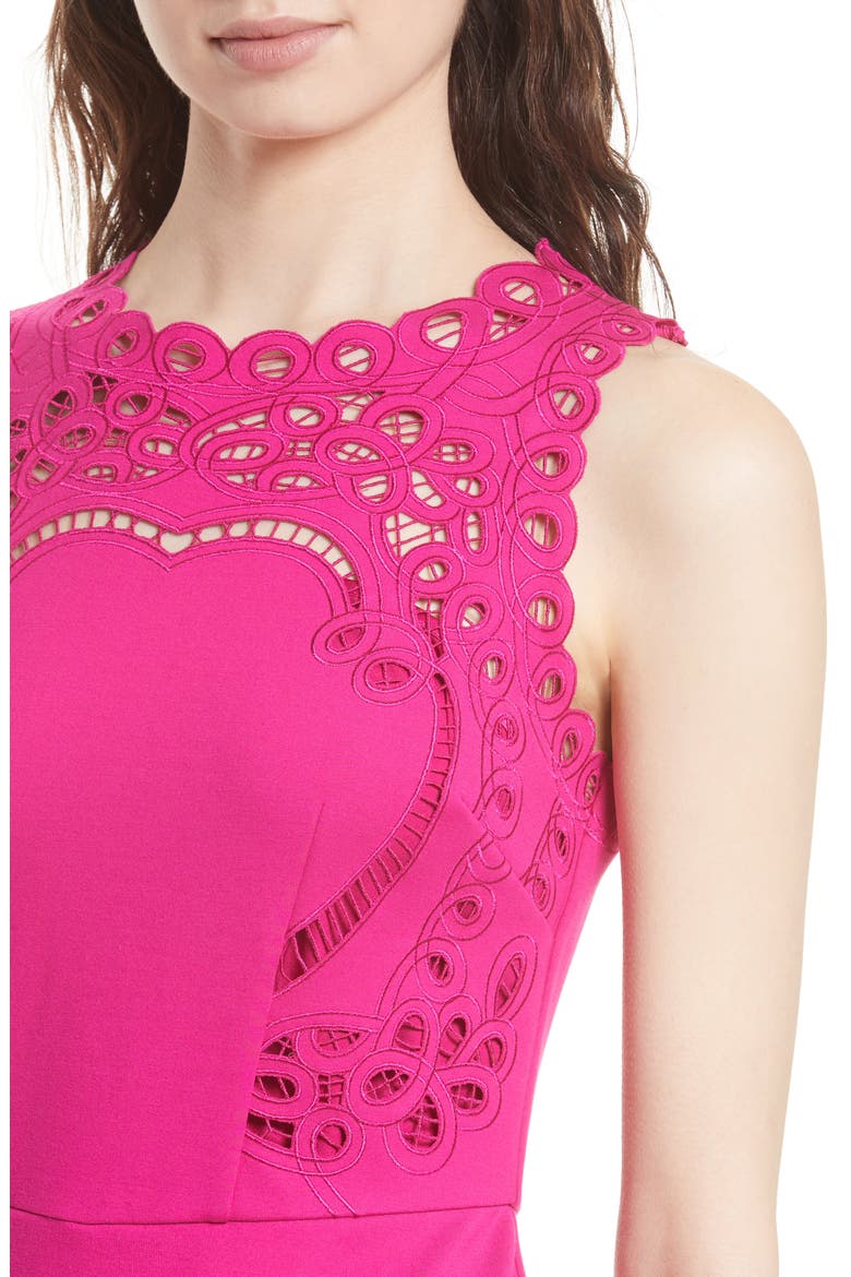 Verita Cutout Yoke Sheath Dress, Alternate, color, FUCHSIA