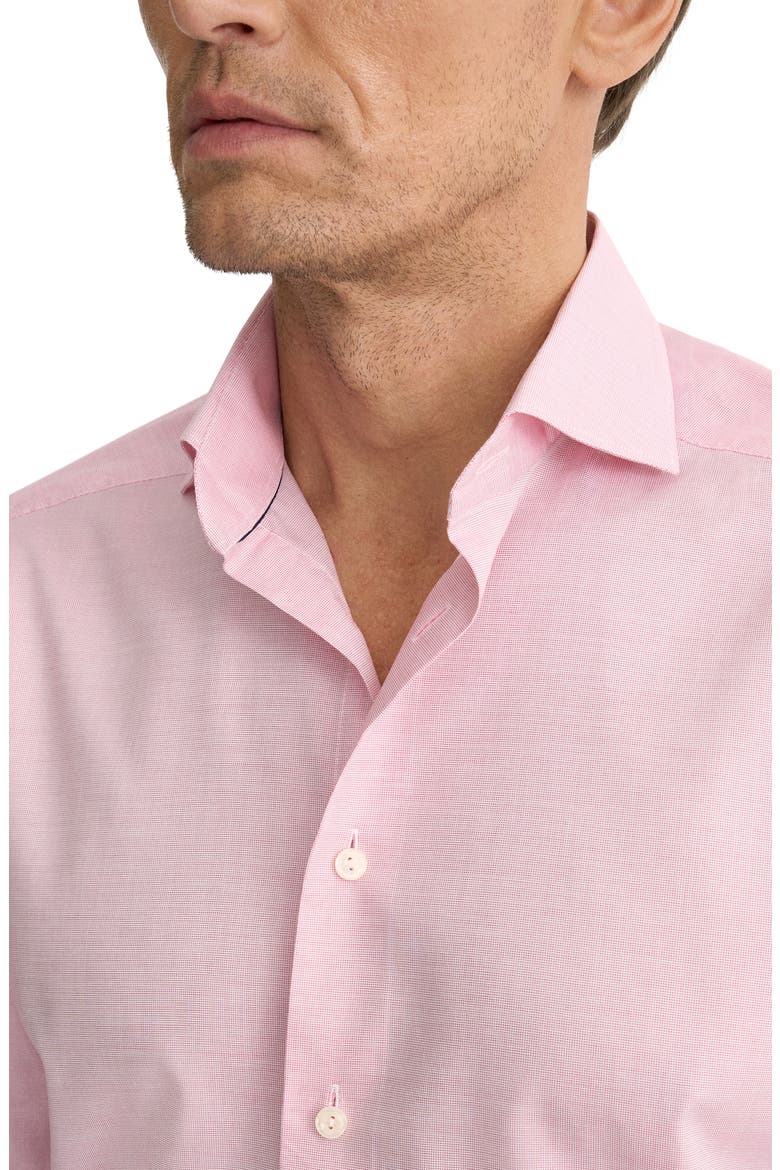 Contemporary Fit Pink Microcheck Cotton Dobby Dress Shirt, Alternate, color, MEDIUM PINK