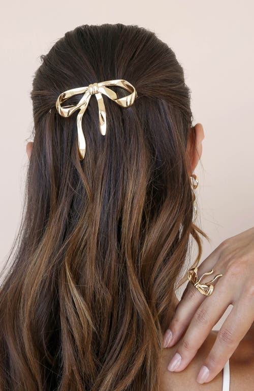 Ettika Organica Bow Hair Barrette In Gold Tone In Gold