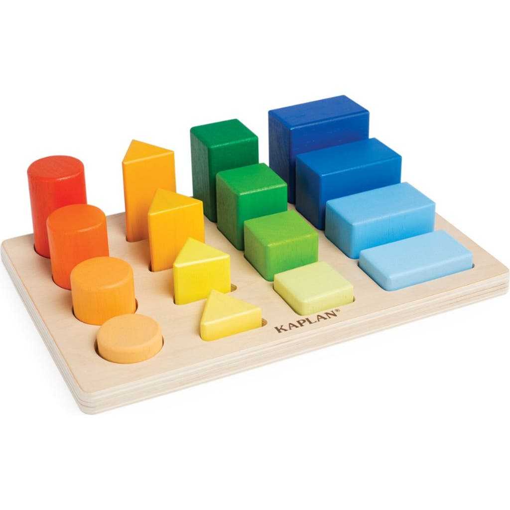 Kaplan Early Learning Company Wooden Colorful Shape And Height Sorter In Multi