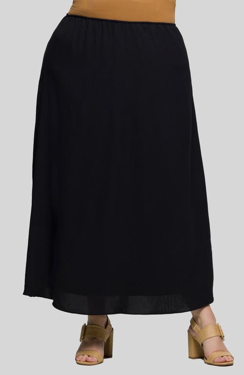 24seven Comfort Apparel Pull-on Maxi Skirt In Black