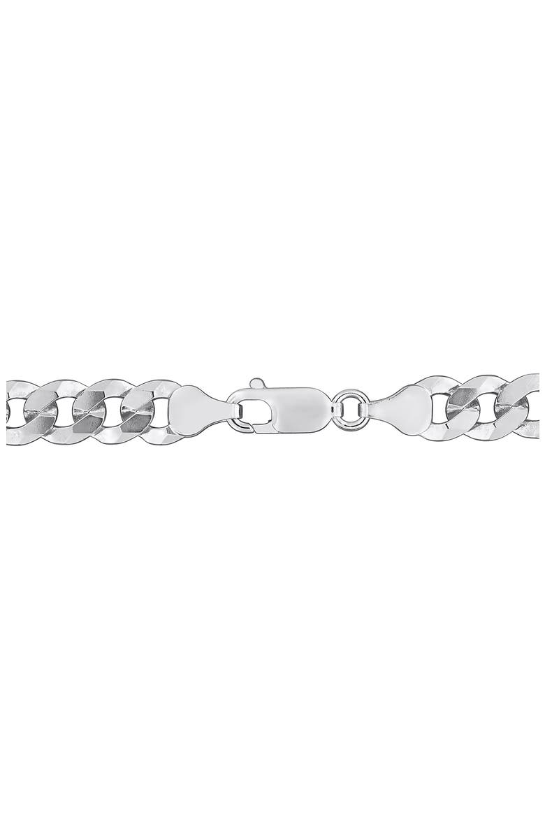 Sterling Silver Bevel Curb Chain Necklace, Alternate, color, SILVER