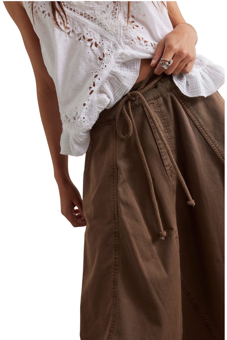 Willow Poplin Midi Skirt, Alternate, color, CHOCOLATE