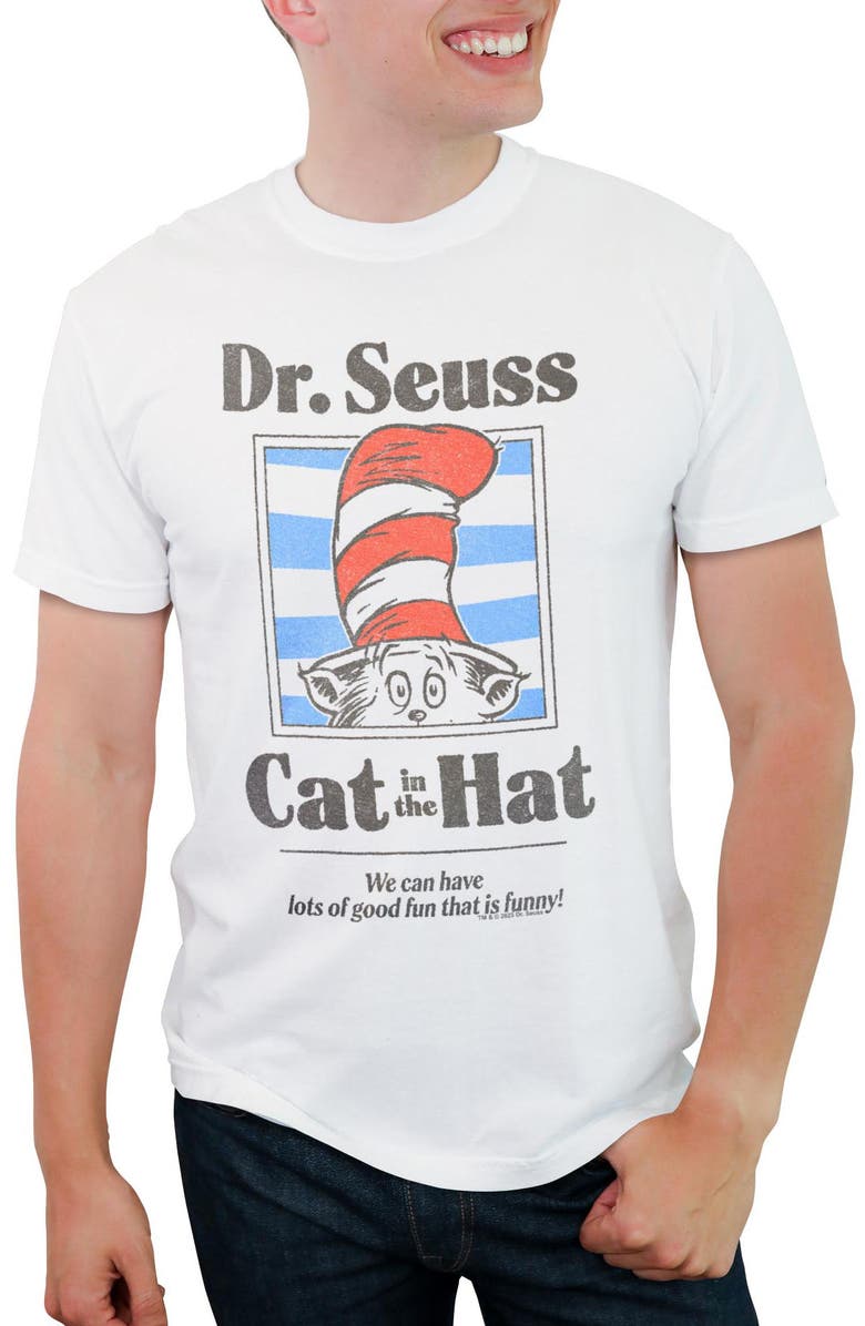 Dr. Seuss Men's Dr. Seuss The Cat in the Hat Fun that is Funny  Graphic T-Shirt, Main, color, 