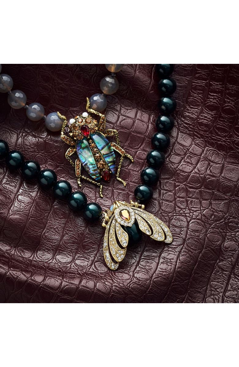 Bill Skinner Studio Bejewelled Beetle Statement Necklace, Alternate, color, Beetle