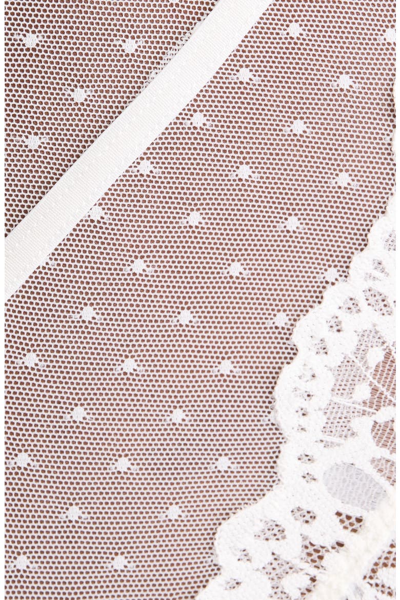 Posie Mesh & Lace Bodysuit, Alternate, color, SNOW WHITE