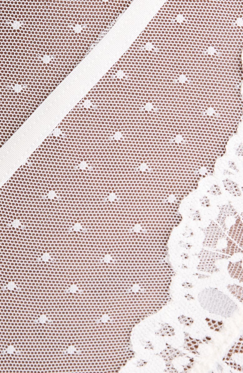 Hunkemöller Posie Mesh & Lace Bodysuit, Alternate, color, Snow White