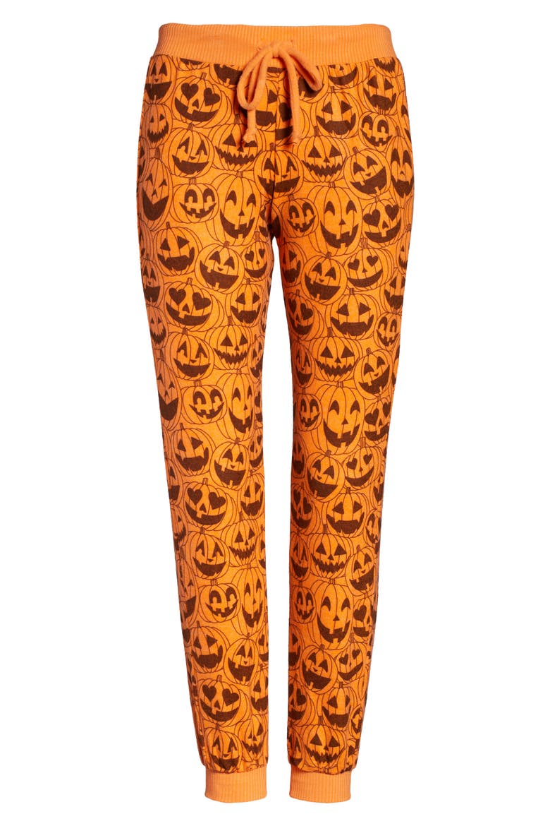 Jack-o-Lantern Cozy Joggers, Alternate, color, BLAZE