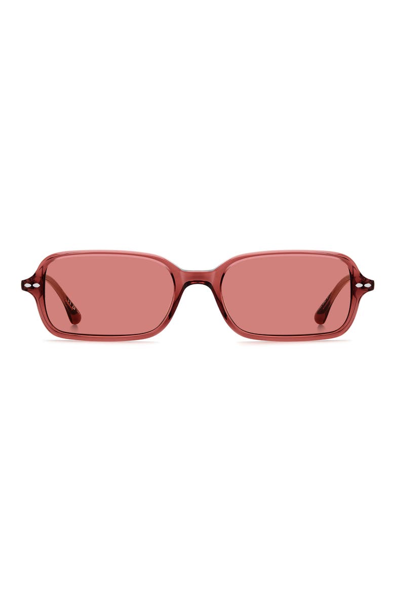 52mm Rectangular Sunglasses, Main, color, RED/ PINK
