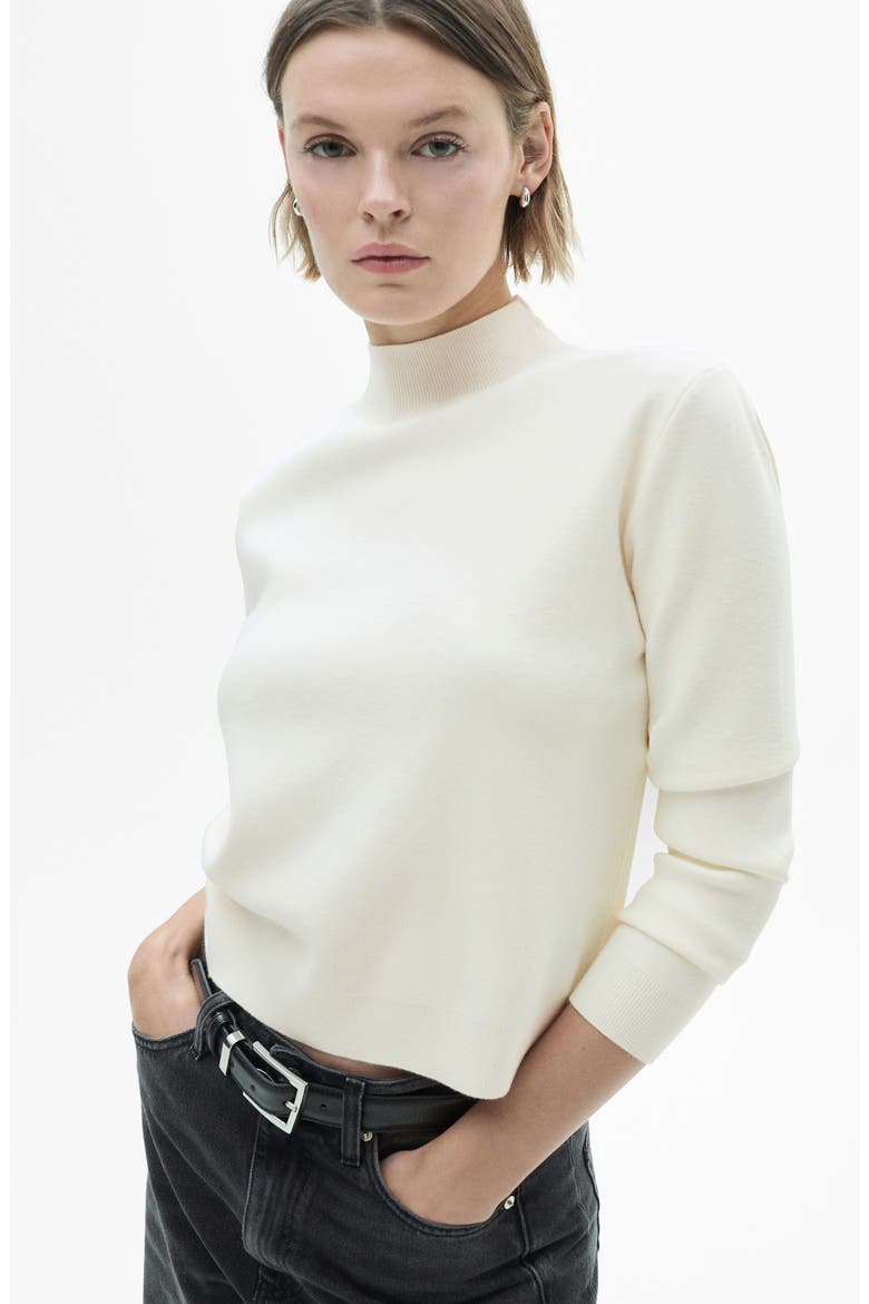 Mock Neck Sweater, Alternate, color, LIGHT BEIGE
