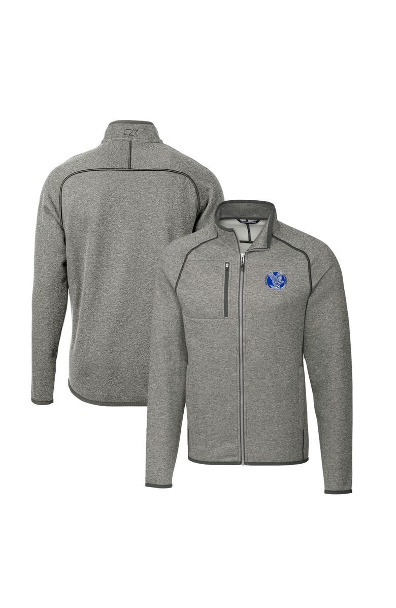 Cutter & Buck Men's Cutter & Buck Heather Gray Air Force Falcons Mainsail Sweater-Knit Full-Zip Jacket, Alternate, color, 