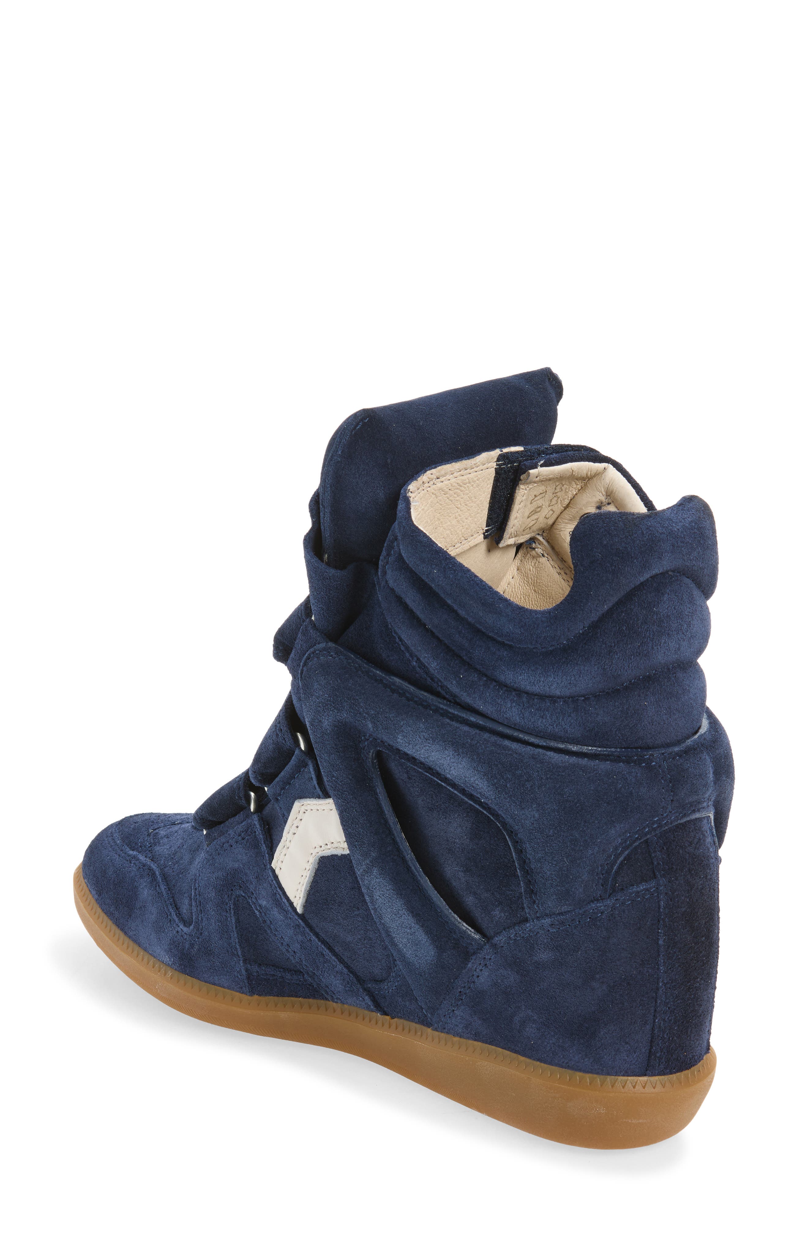Bekett Hidden Wedge High Top Sneaker, Alternate, color, DARK BLUE